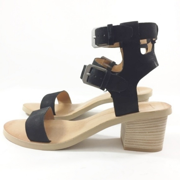 Dolce Vita Black Nubuck Leather Strappy Sandals - Picture 2 of 7